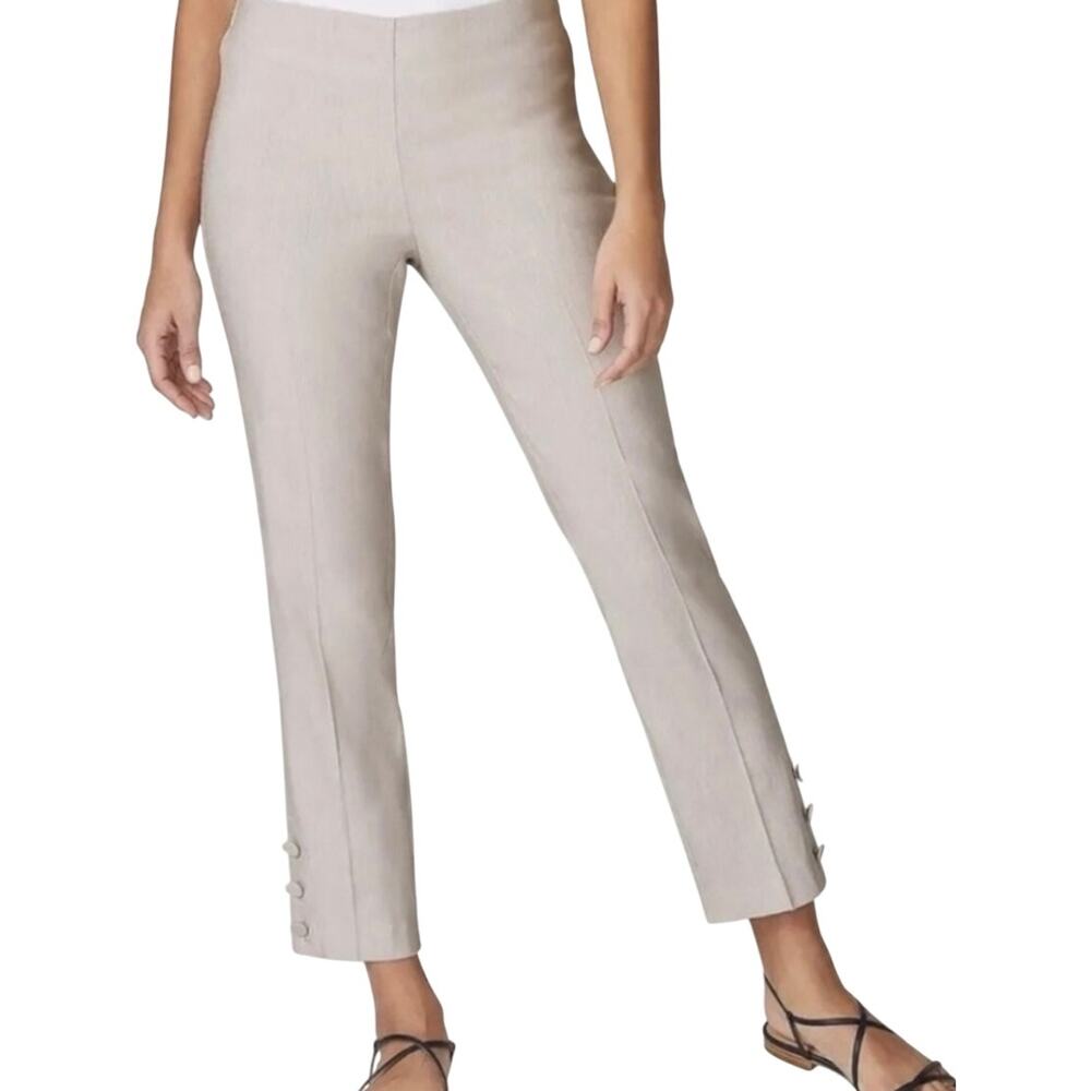New‎ J Jill L Tall Stretch Trouser Crop Pants Linen Blend Gray Career Minimalist